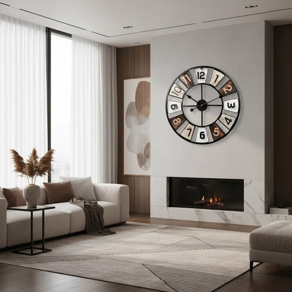 Horloge Murale Industrielle Colorée
