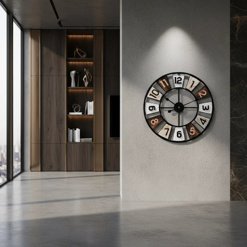 Horloge Murale Industrielle Colorée