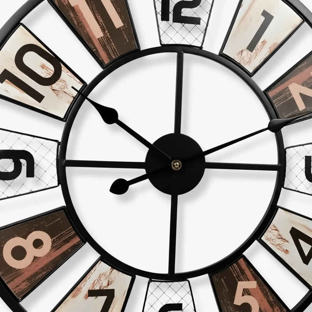 Horloge Murale Industrielle Colorée