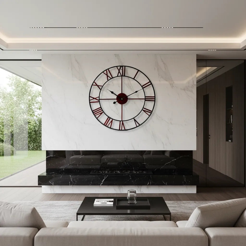 Horloge Murale Industrielle Cuivre rouge