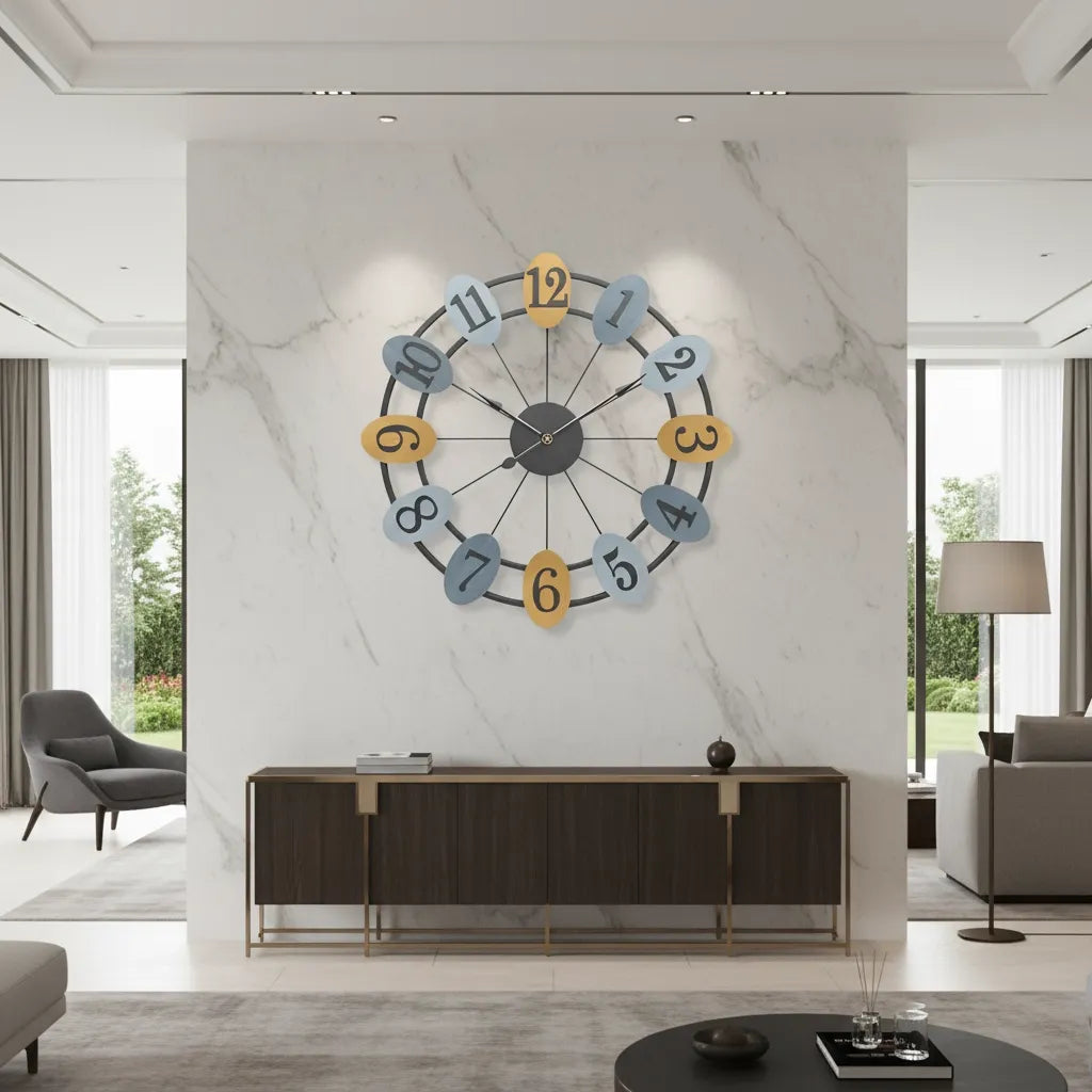 Horloge Murale Industrielle Rustique Colorée