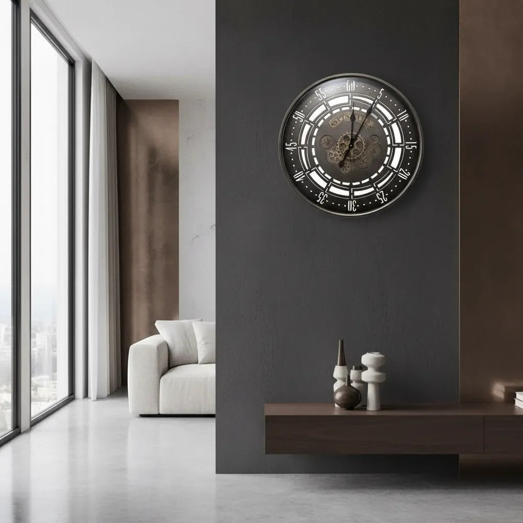 Horloge Murale Industrielle Spin Time Vintage