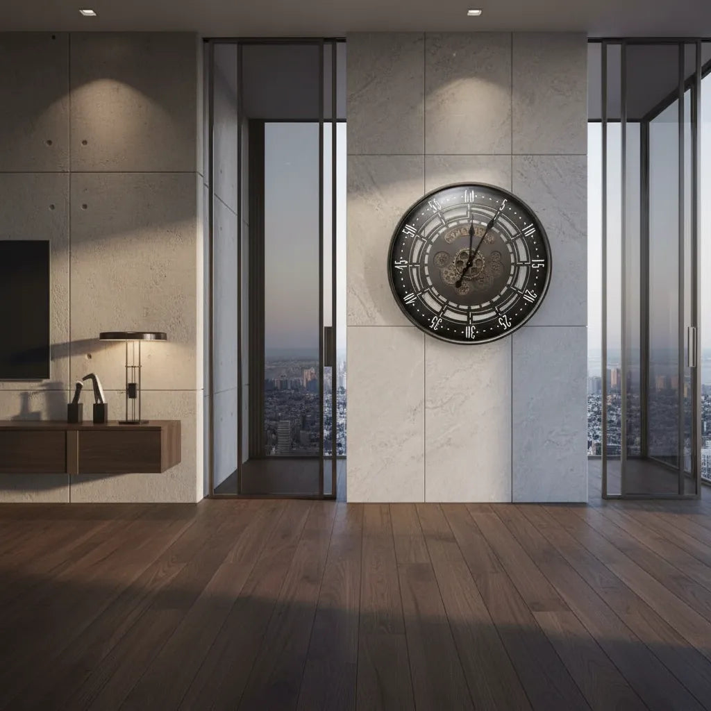 Horloge Murale Industrielle Spin Time Vintage