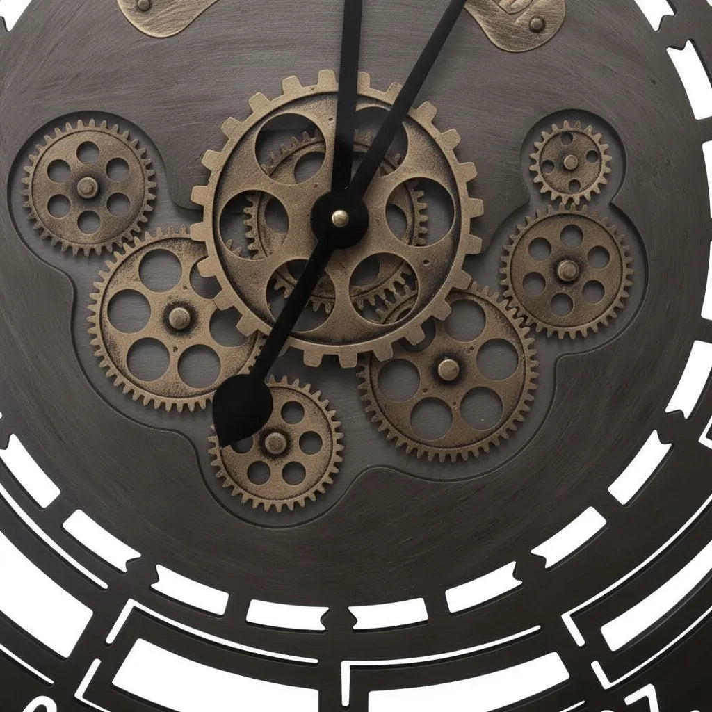 Horloge Murale Industrielle Spin Time Vintage