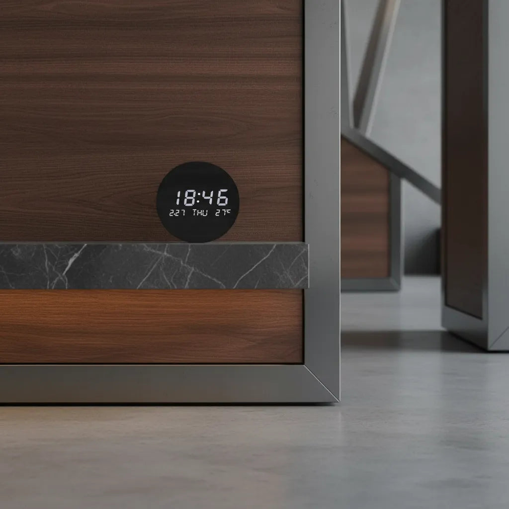Horloge Murale LED en Bois Massif