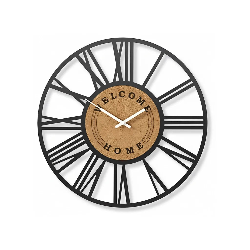 Horloge Murale Métal et Liège