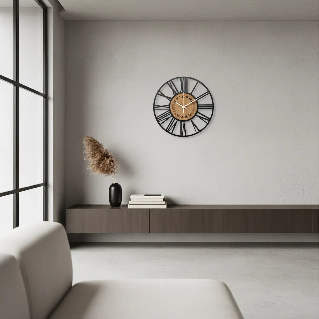 Horloge Murale Métal et Liège
