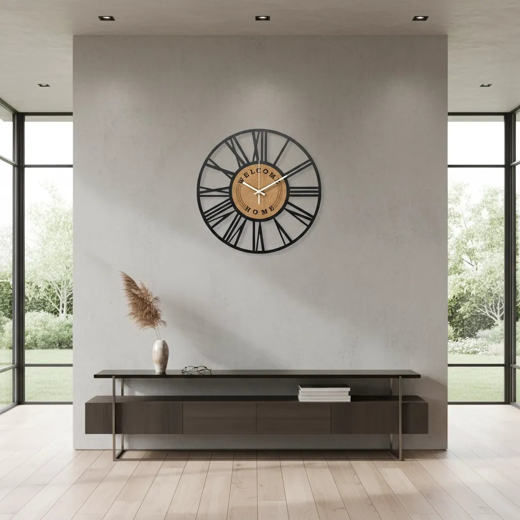 Horloge Murale Métal et Liège