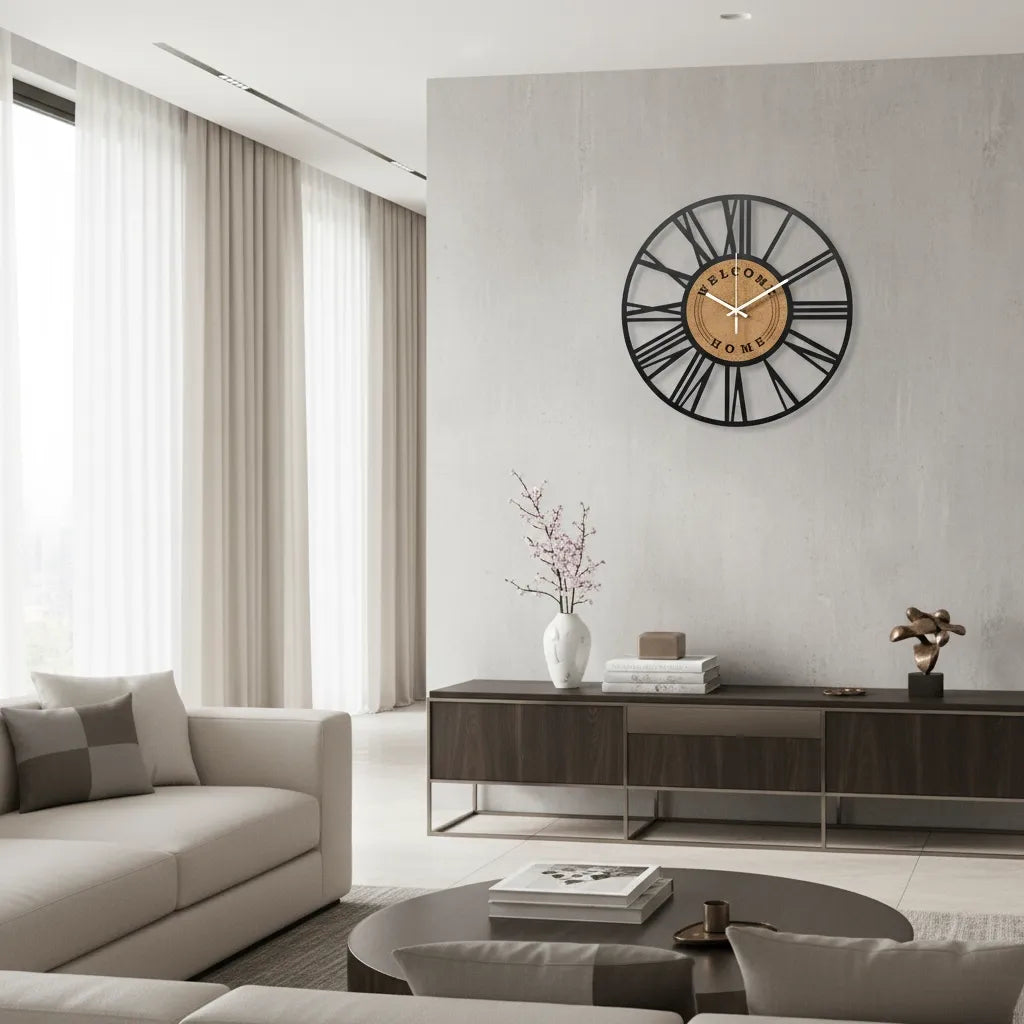 Horloge Murale Métal et Liège