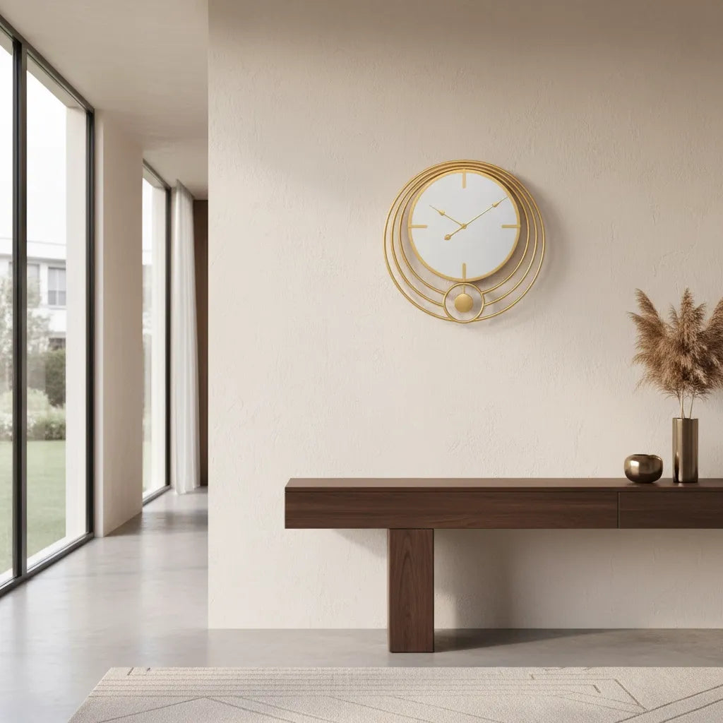 Horloge Murale Miroir & Cercle design
