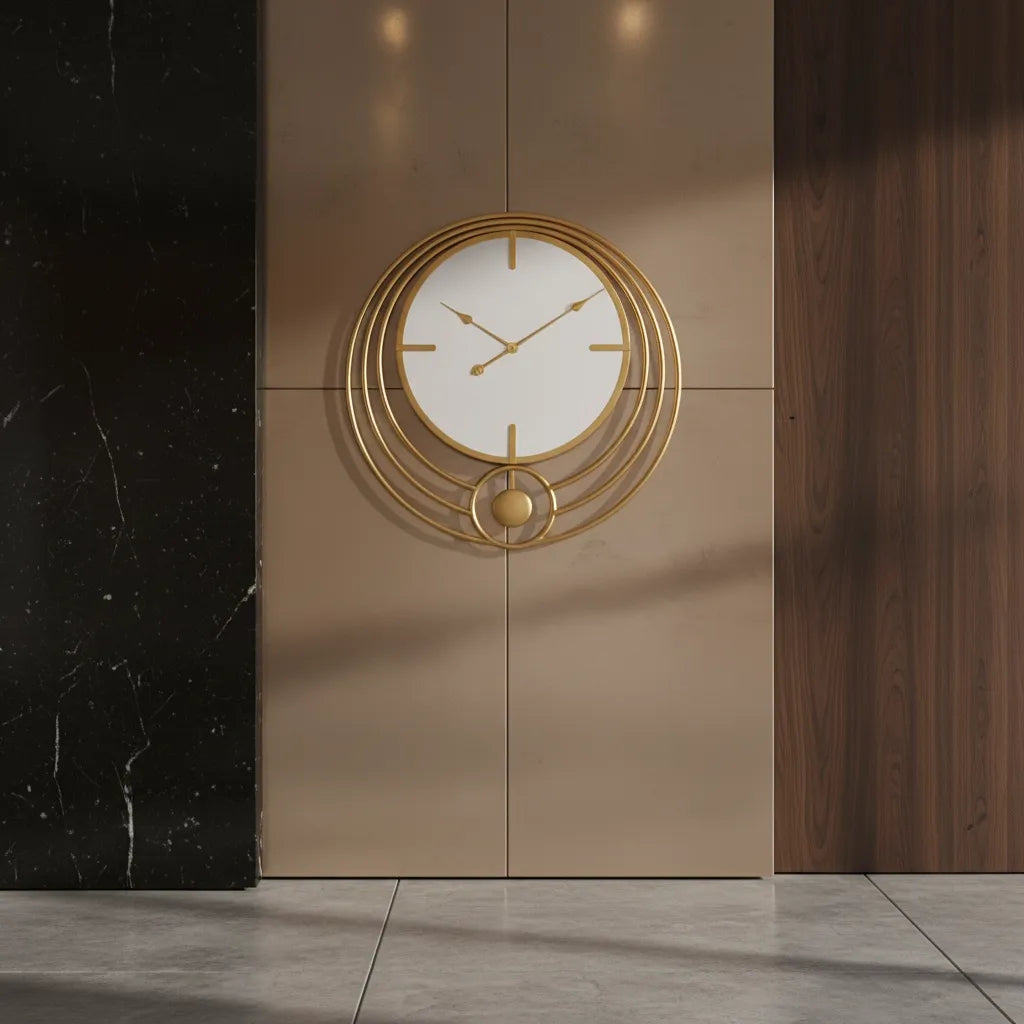 Horloge Murale Miroir & Cercle design
