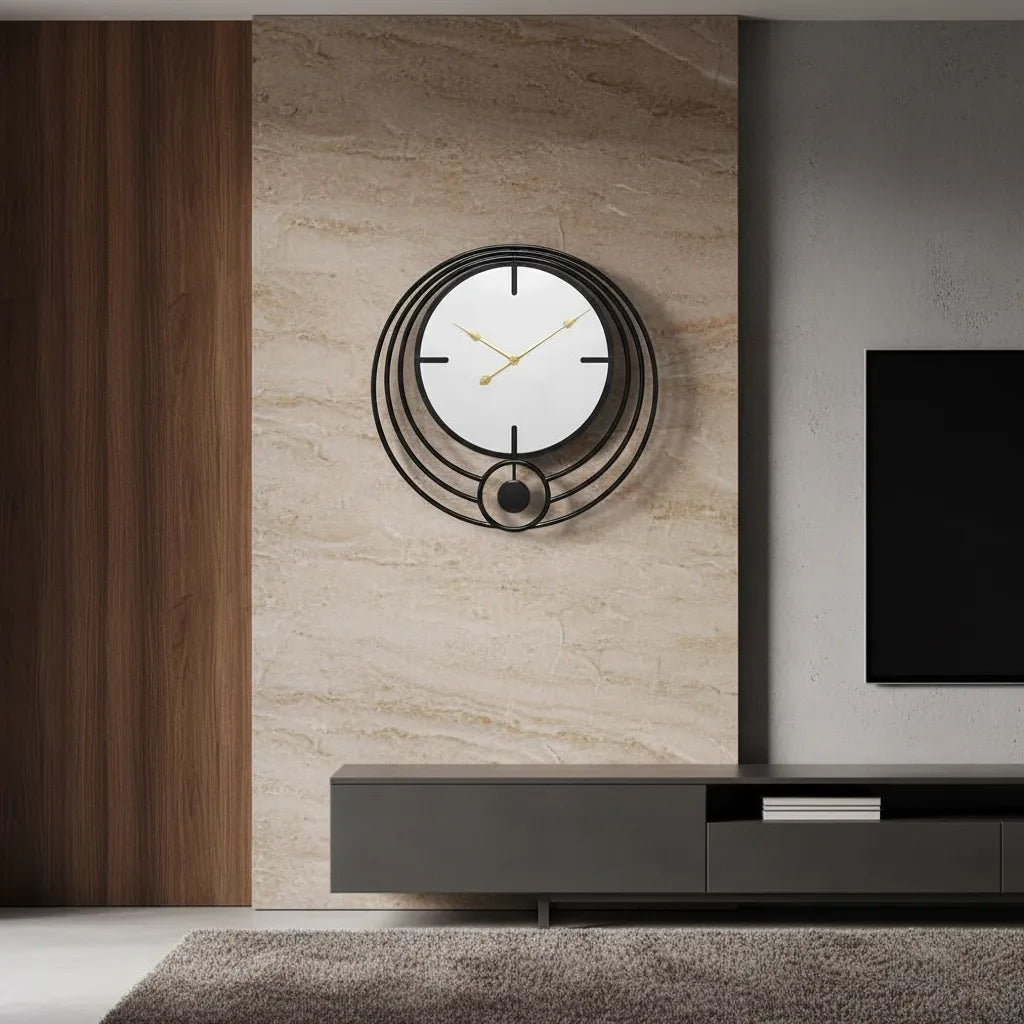 Horloge Murale Miroir & Cercle design