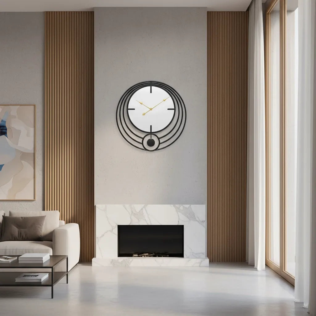 Horloge Murale Miroir & Cercle design