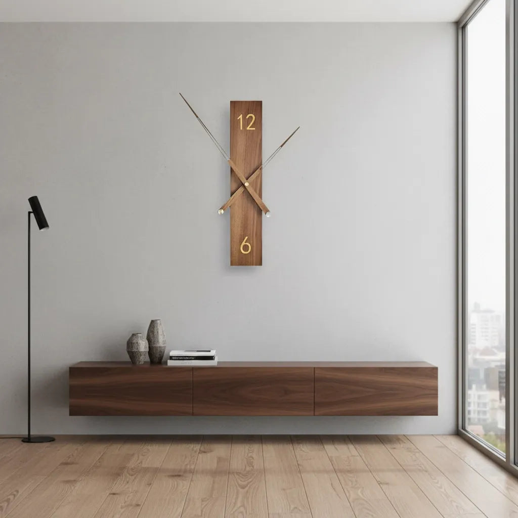 Horloge Murale Moderne Bois Massif