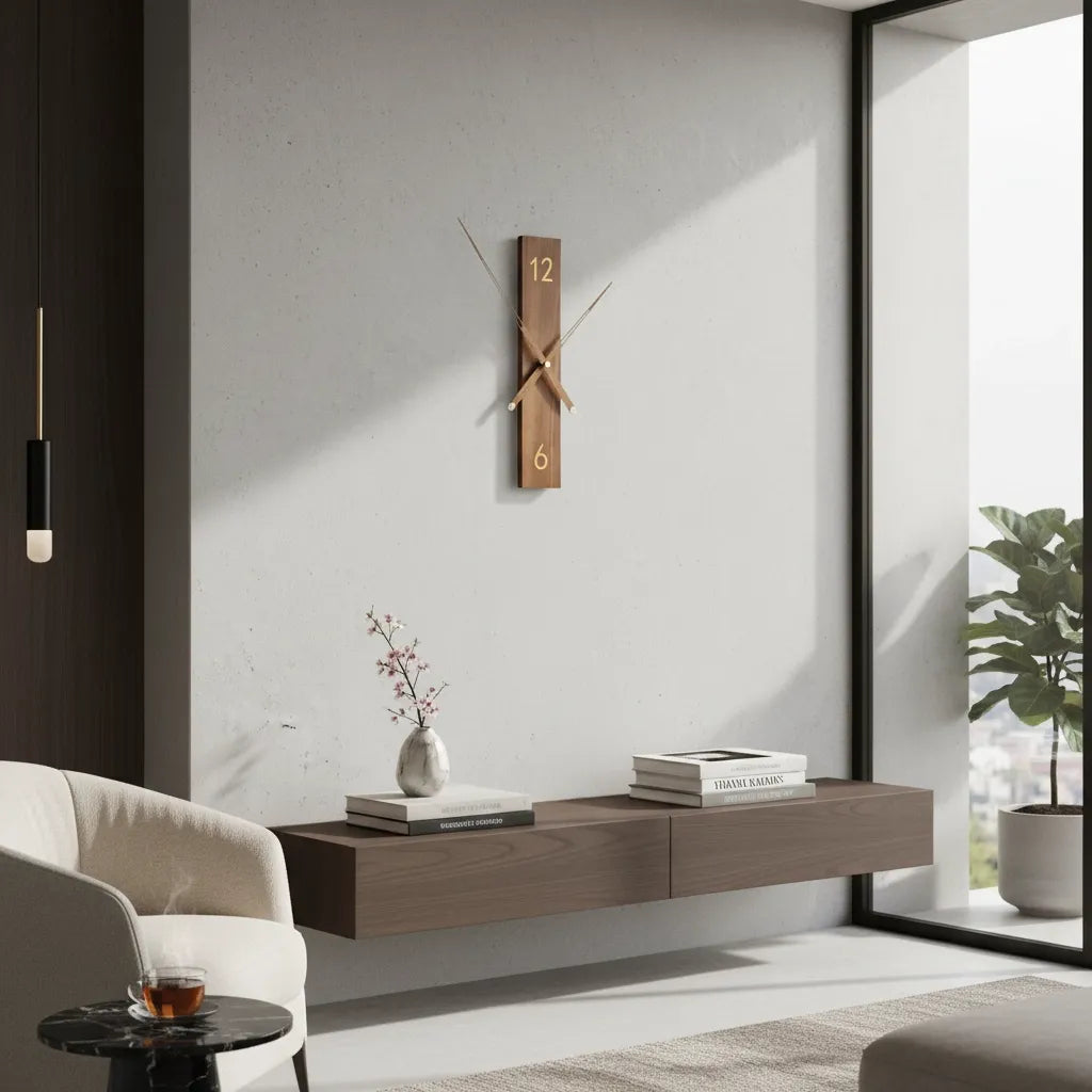 Horloge Murale Moderne Bois Massif