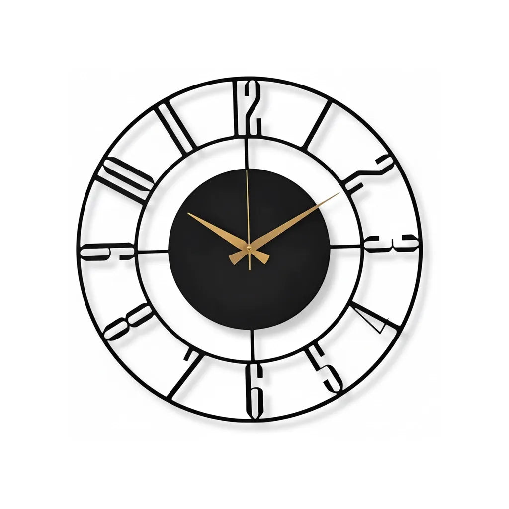 Horloge Murale Moderne en Bois Noir