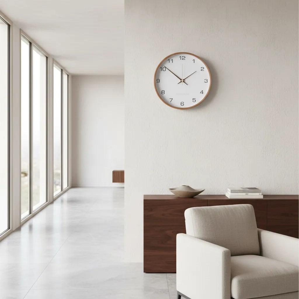 Horloge Murale Nordique en Bois Massif