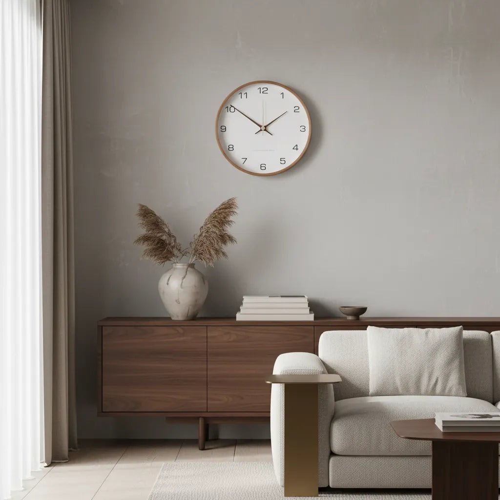 Horloge Murale Nordique en Bois Massif