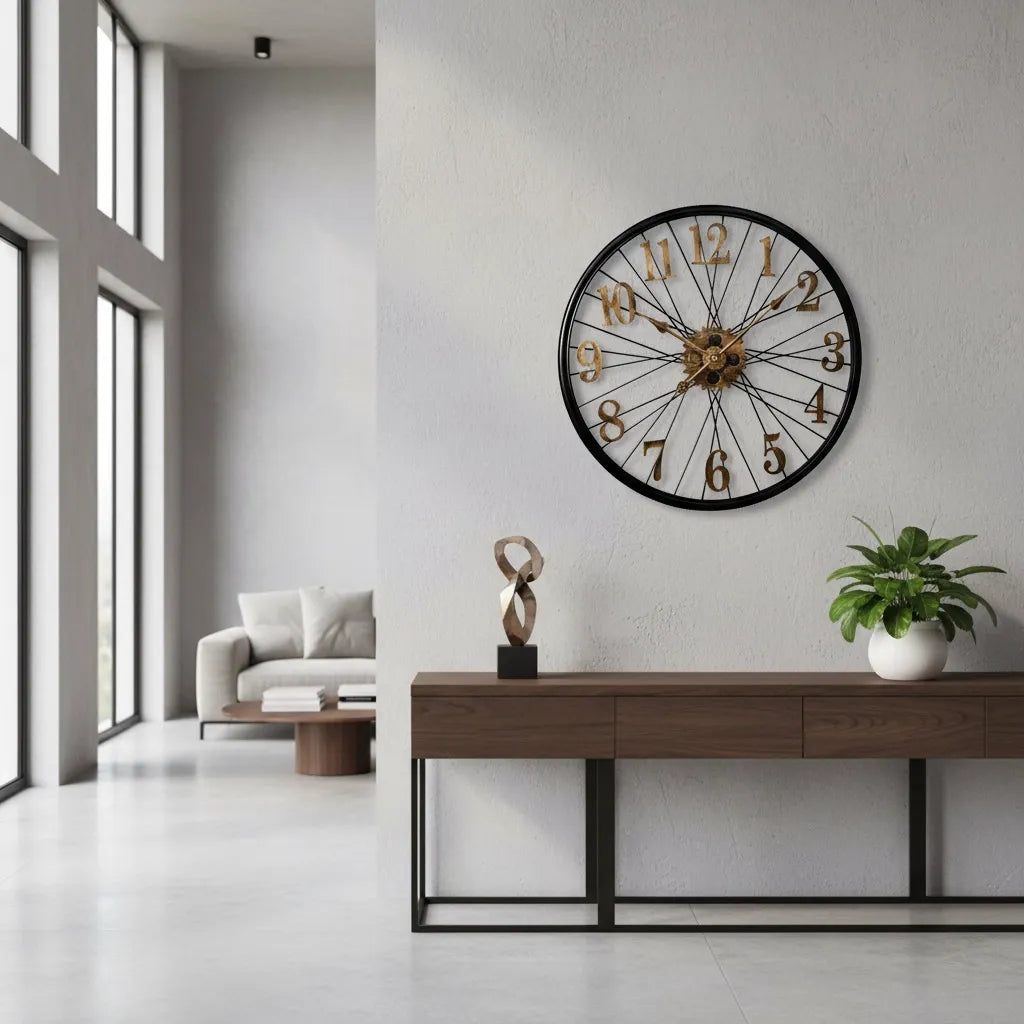 Horloge Murale Roue Vintage Engrenages