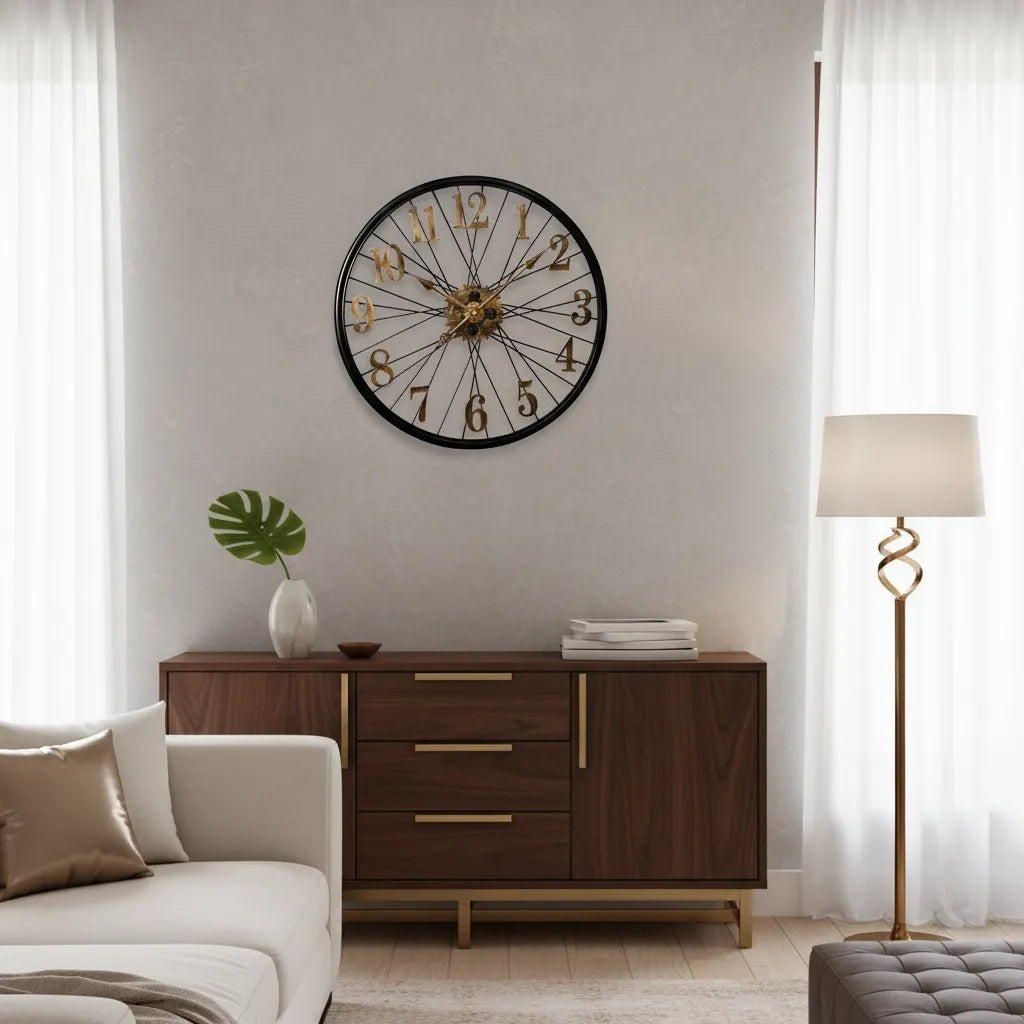 Horloge Murale Roue Vintage Engrenages
