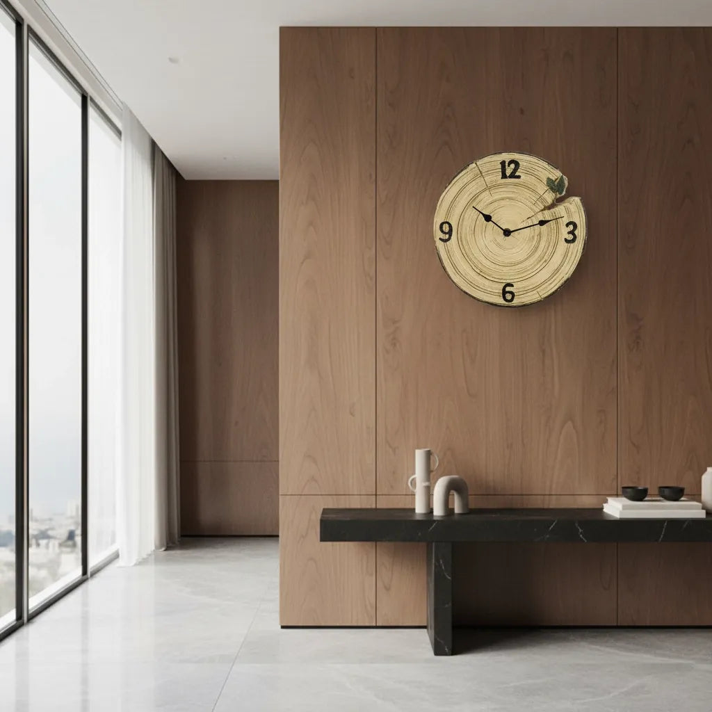 Horloge Murale Rustique en Forme de Bûche