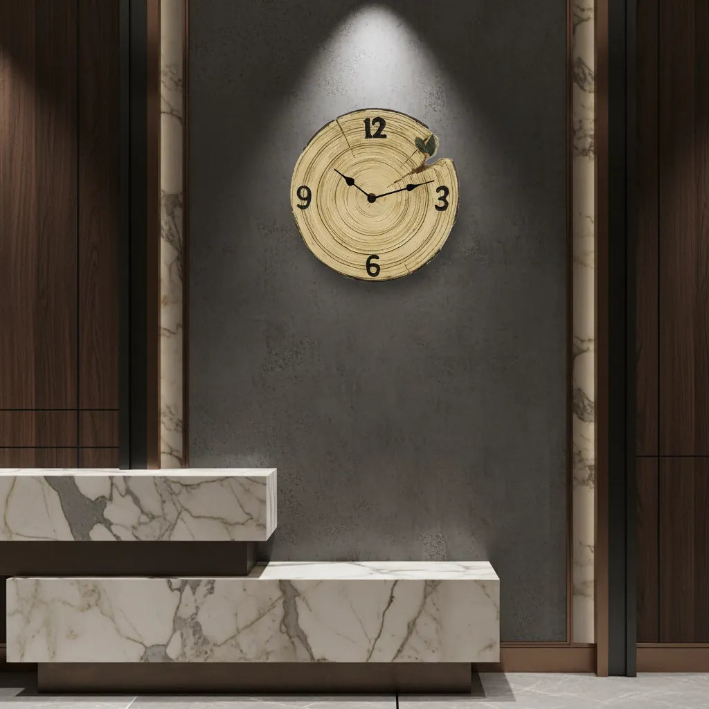 Horloge Murale Rustique en Forme de Bûche