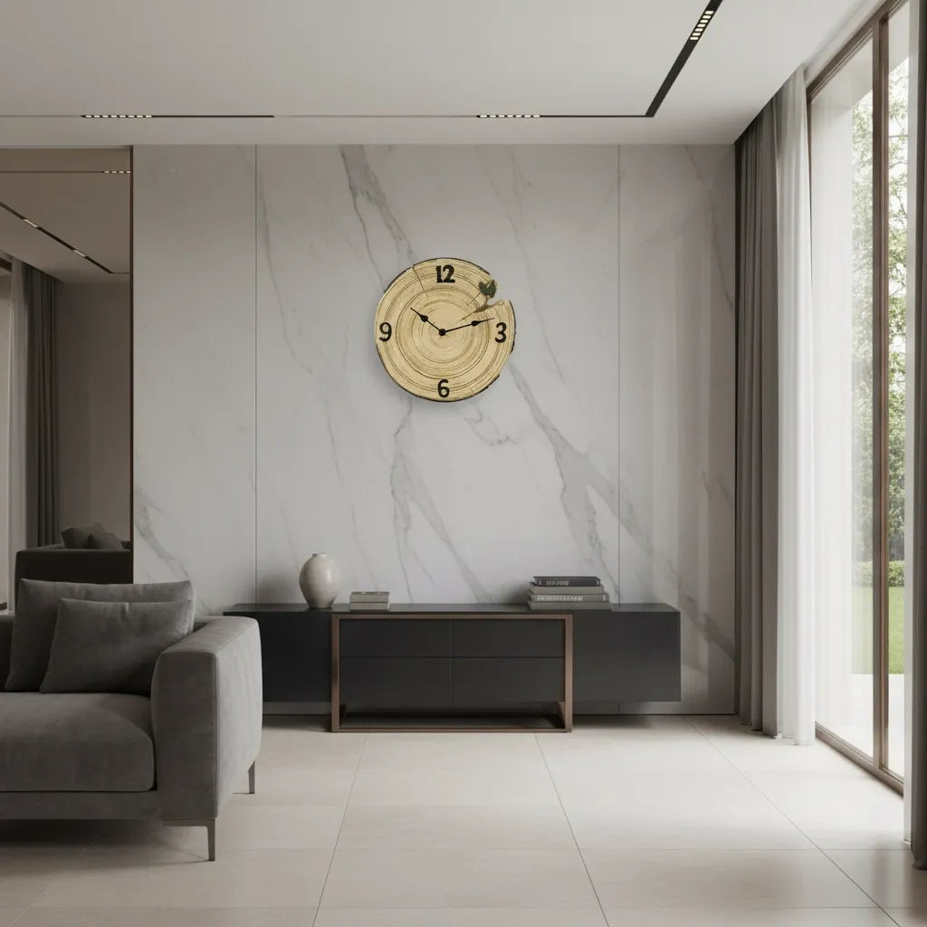 Horloge Murale Rustique en Forme de Bûche