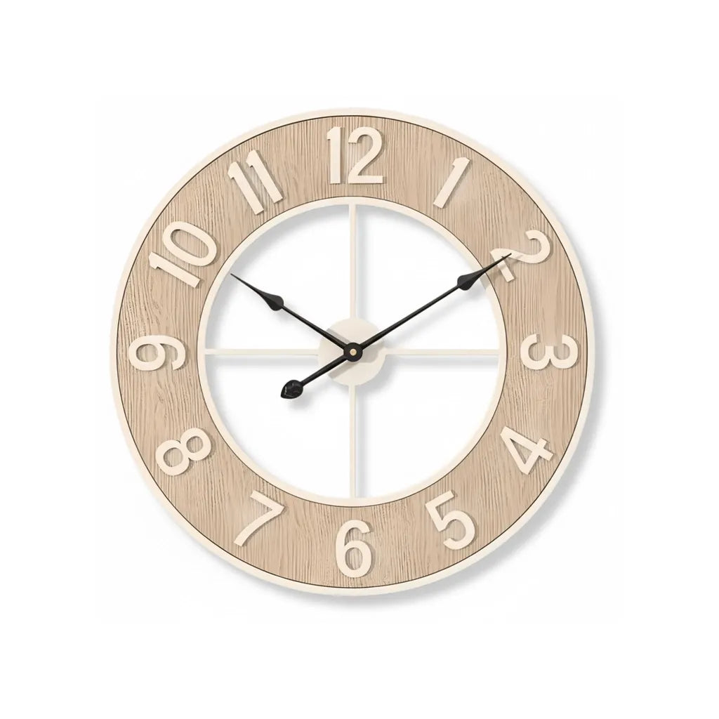 Horloge Murale Scandinave Bois Naturel