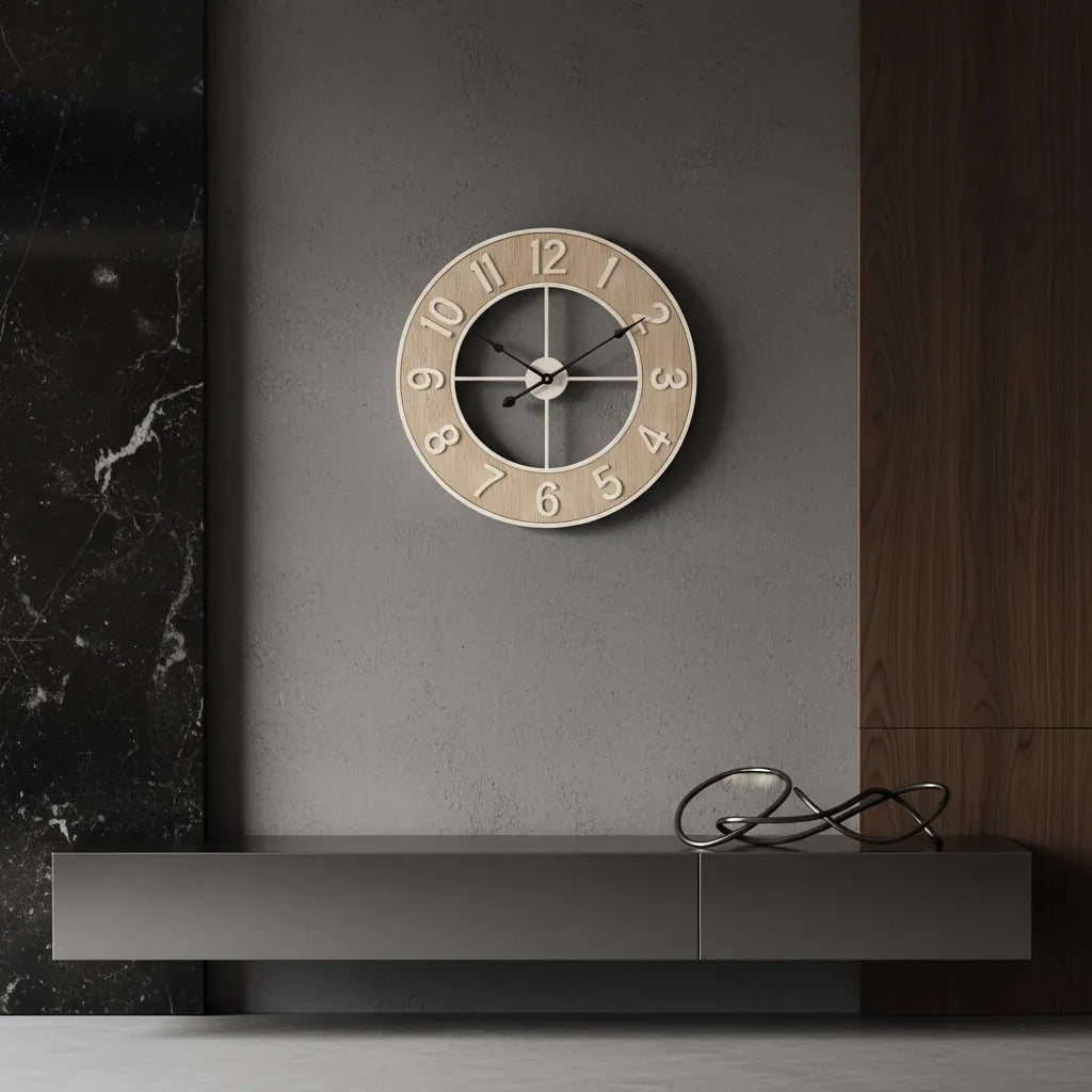 Horloge Murale Scandinave Bois Naturel