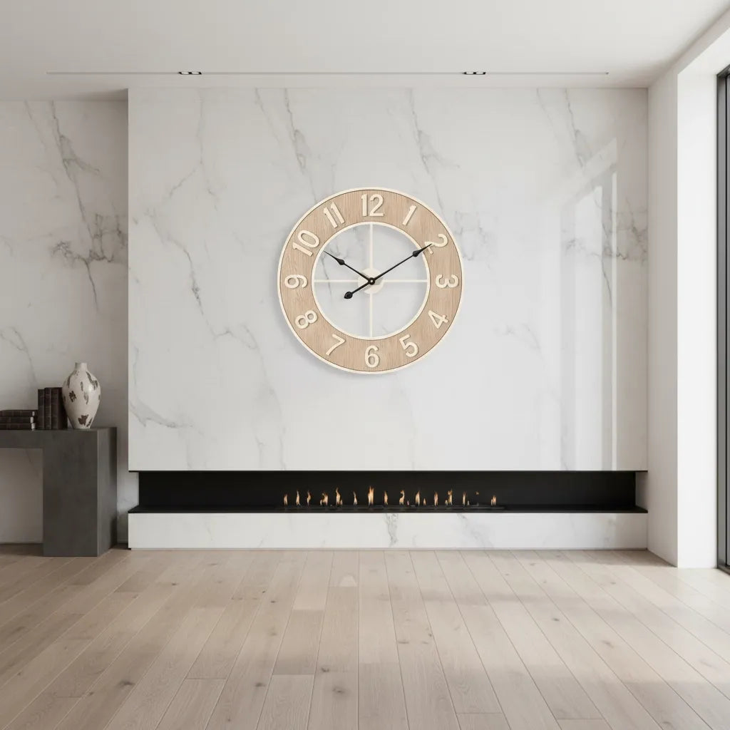 Horloge Murale Scandinave Bois Naturel