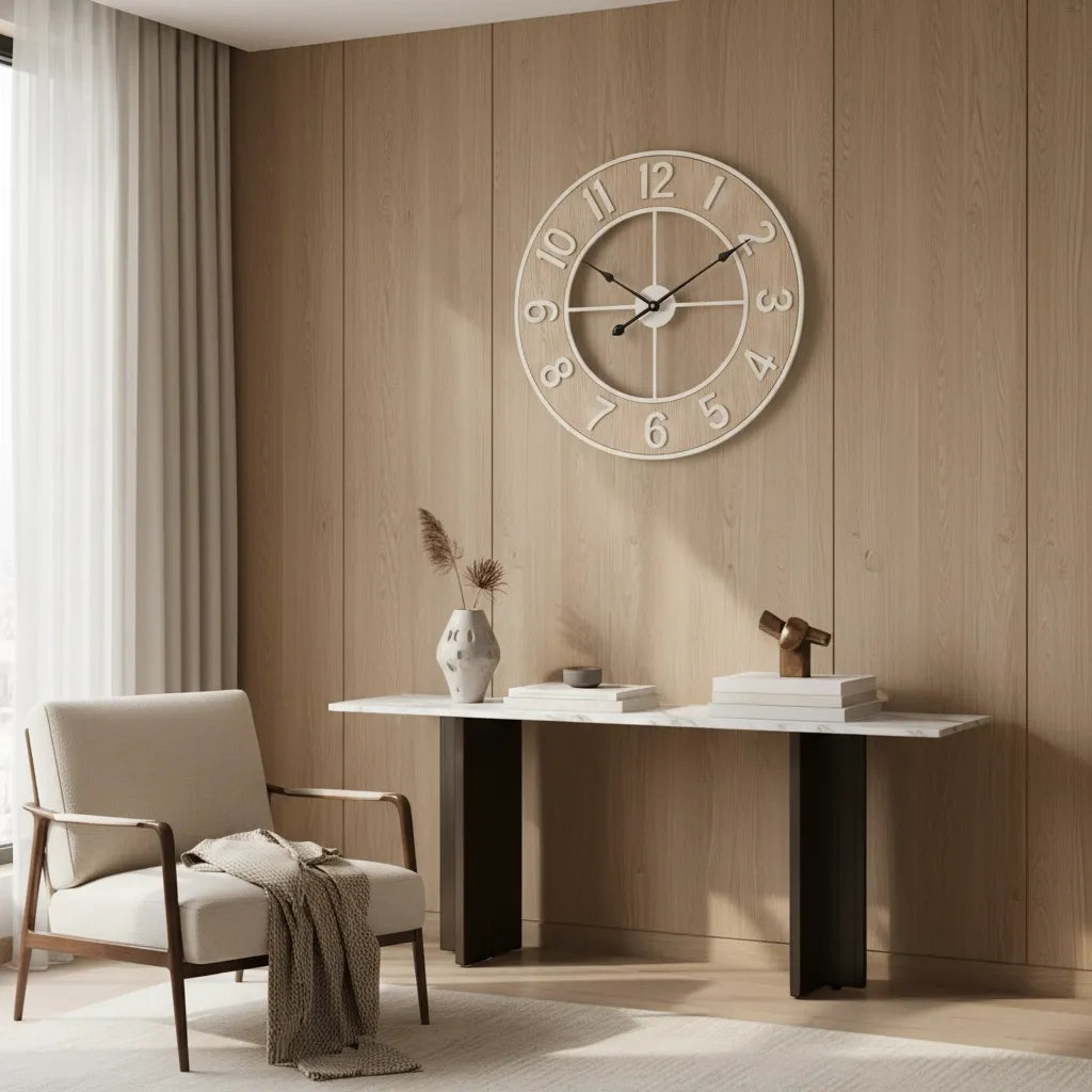 Horloge Murale Scandinave Bois Naturel