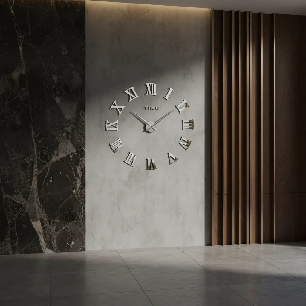 Horloge Murale Stickers Chiffre Romain