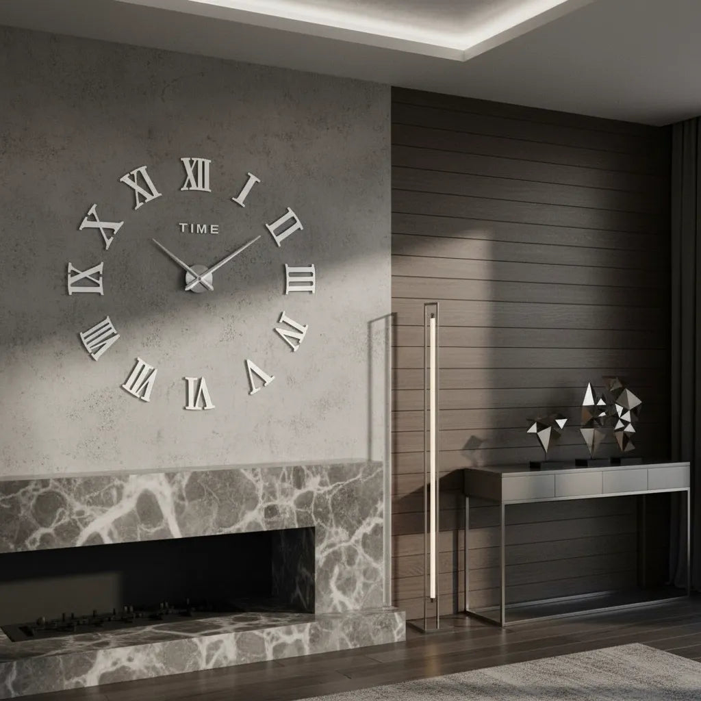 Horloge Murale Stickers Chiffre Romain