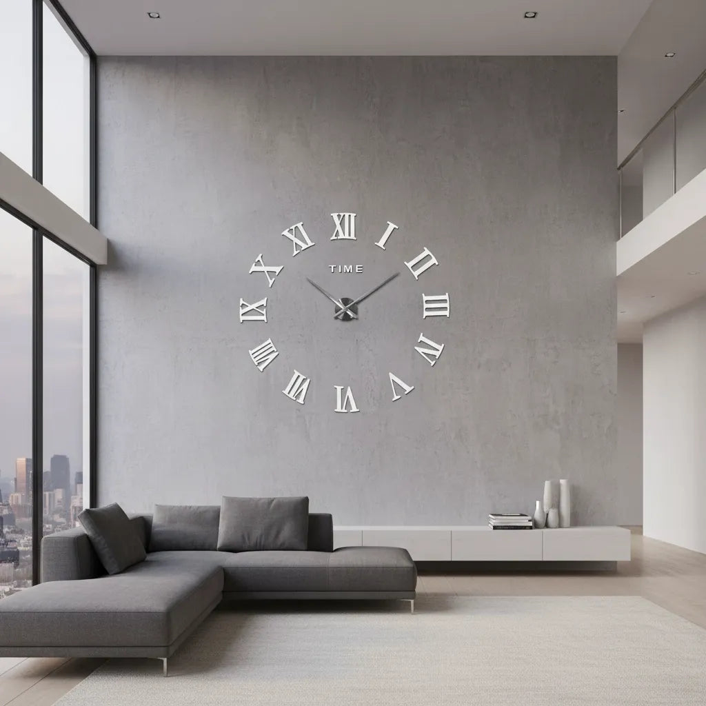 Horloge Murale Stickers Chiffre Romain