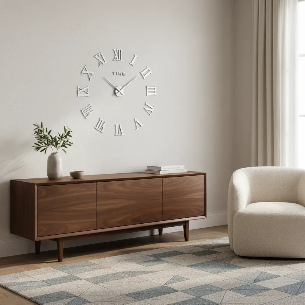 Horloge Murale Stickers Chiffre Romain
