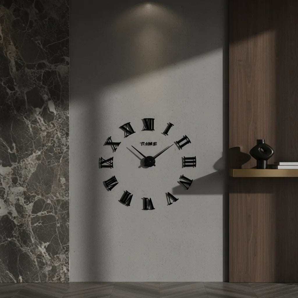 Horloge Murale Stickers Chiffre Romain