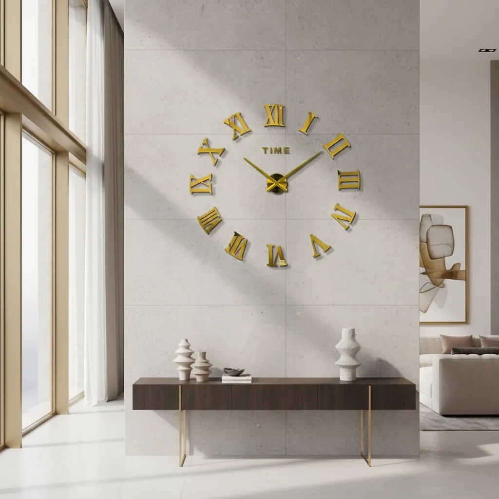 Horloge Murale Stickers Chiffre Romain