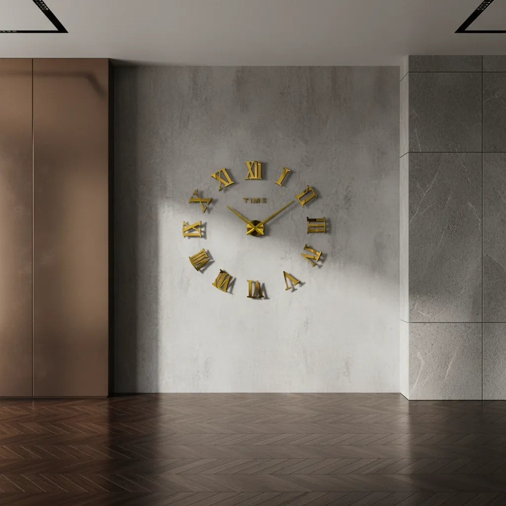 Horloge Murale Stickers Chiffre Romain