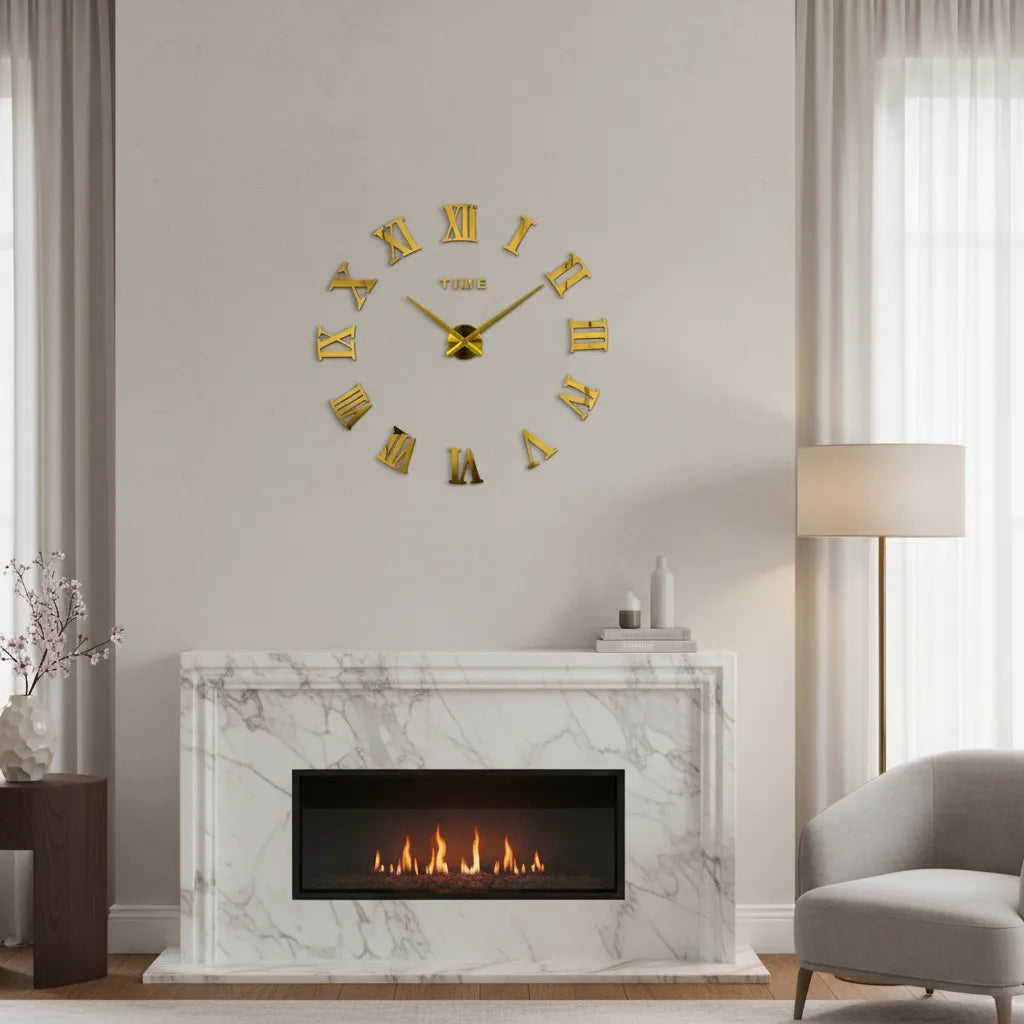 Horloge Murale Stickers Chiffre Romain