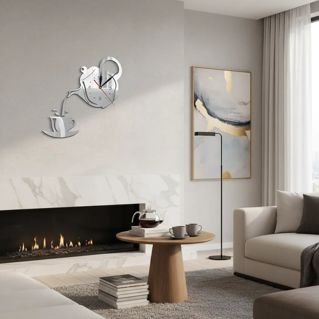 Horloge Murale Tasse & Théière