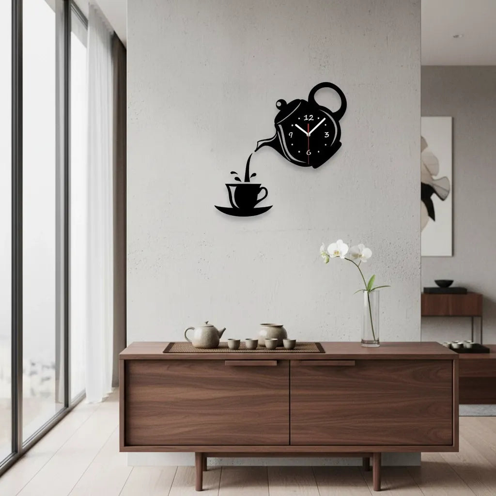 Horloge Murale Tasse & Théière
