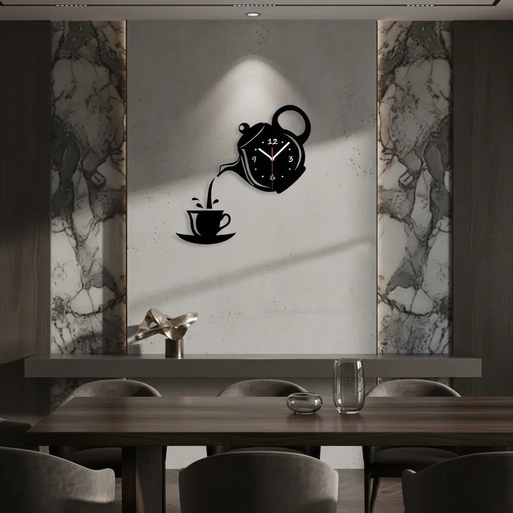 Horloge Murale Tasse & Théière
