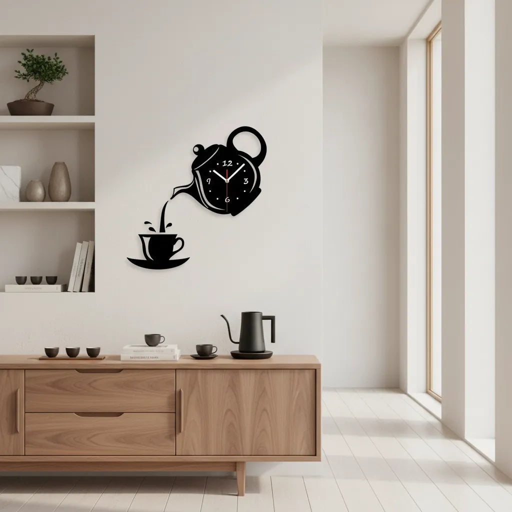 Horloge Murale Tasse & Théière