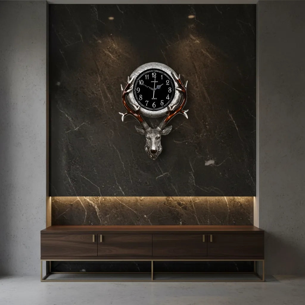 Horloge Murale Tête de Cerf