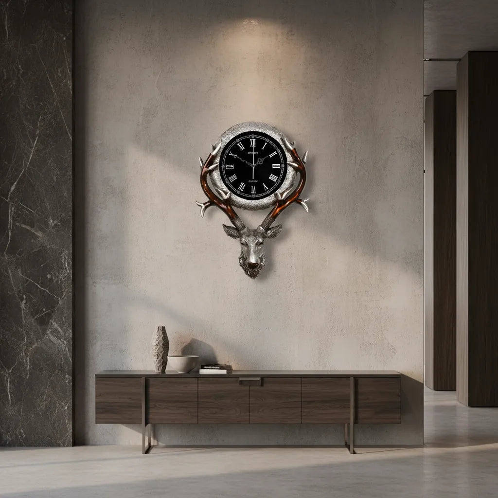 Horloge Murale Tête de Cerf