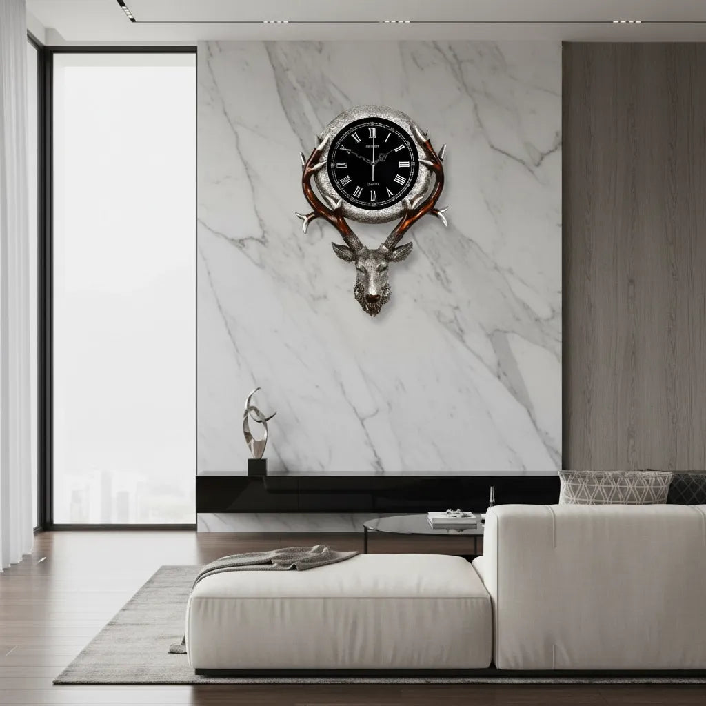 Horloge Murale Tête de Cerf