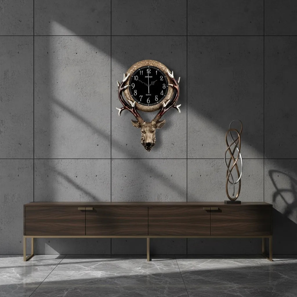 Horloge Murale Tête de Cerf