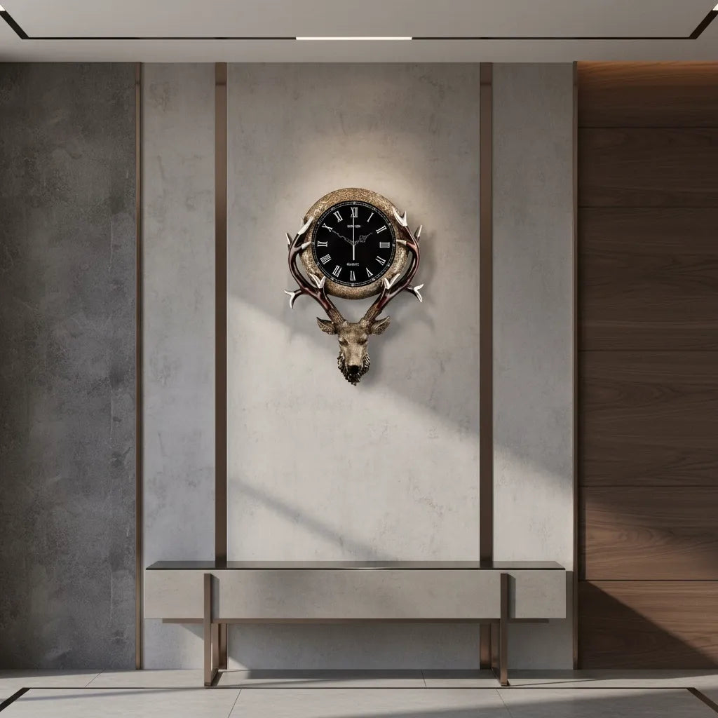 Horloge Murale Tête de Cerf