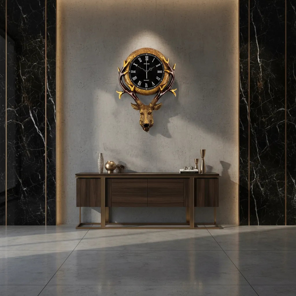 Horloge Murale Tête de Cerf