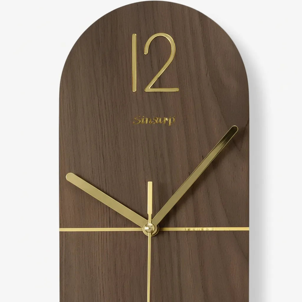 Horloge Pendule Linéa Noyer & Or